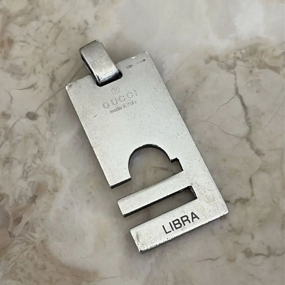 Gucci 925 Sterling Silver “Libra” Zodiac Pendant Unisex